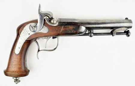 Русский капсюльный пехотный офицерский пистолет, образца 1849 года.