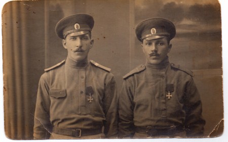 Фото-открытое письмо с портретом двух георгиевских кавалеров.