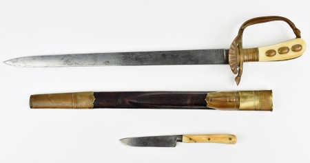 Кортик охотничий, "Hirschfanger" (Олений нож), с ножнами и никером, Германия, Золинген, вторая половина 19-го века.