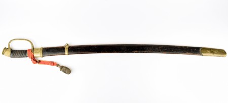 Шашка драгунская офицерская, образца 1881 года, с ножнами, Анненское оружие "За Храбрость", Россия, Златоуст, 1895 год.