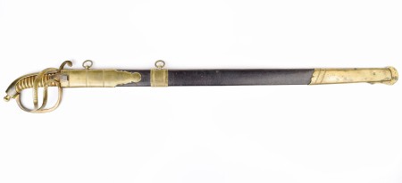 Сабля офицеров флота, с ножнами, образца 1855 года, "Золотое оружие - За храбрость", Германия, Золинген, для России, конец 19-го начало 20-го вв.