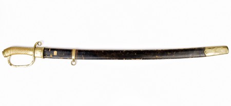 Сабля драгунская офицерская, с ножнами, образца 1981 года, "Золотое оружие - За храбрость", Златоуст.