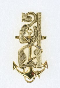 Знак на погон гардемарина 1-3 роты Морского ЕИВ Наследника Цессаревича корпуса 1914-1917 гг, копия.