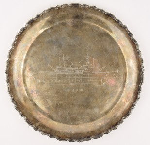 Серебряная тарелка в память о постройке ледокола "Киев", 1965 год.