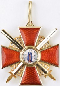Знак ордена Святой Анны 2 степени с мечами.
